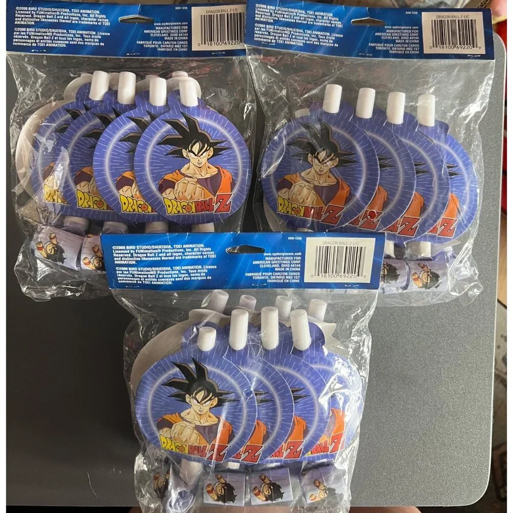 Vintage Y2K Dragon Ball-Z Birthday Party Favors Medallion BlowOuts Goku Lot of 3